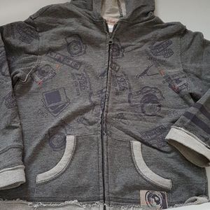 Boys grey hoodie with photography print